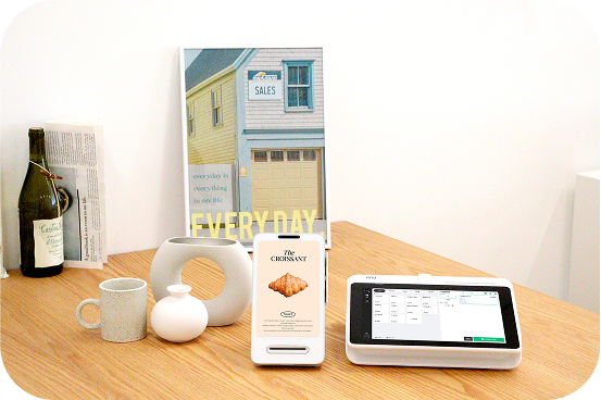 식당에 설치된 팁포스 정면 설치 이미지